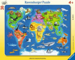 103-06641 Weltkarte mit Tieren Ravensbur